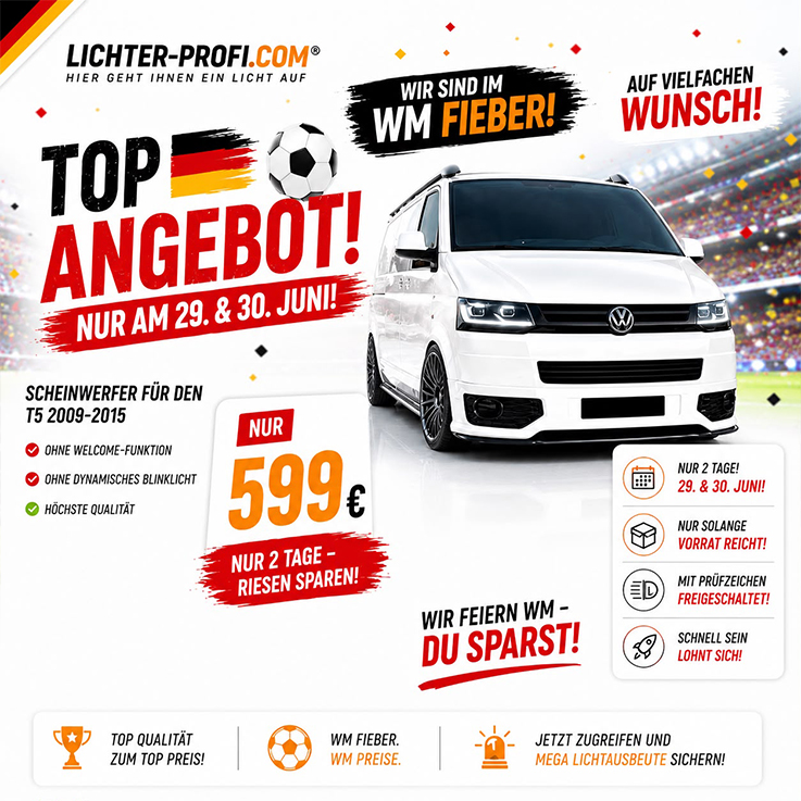 Tagesknaller VW T5 Scheinwerfer