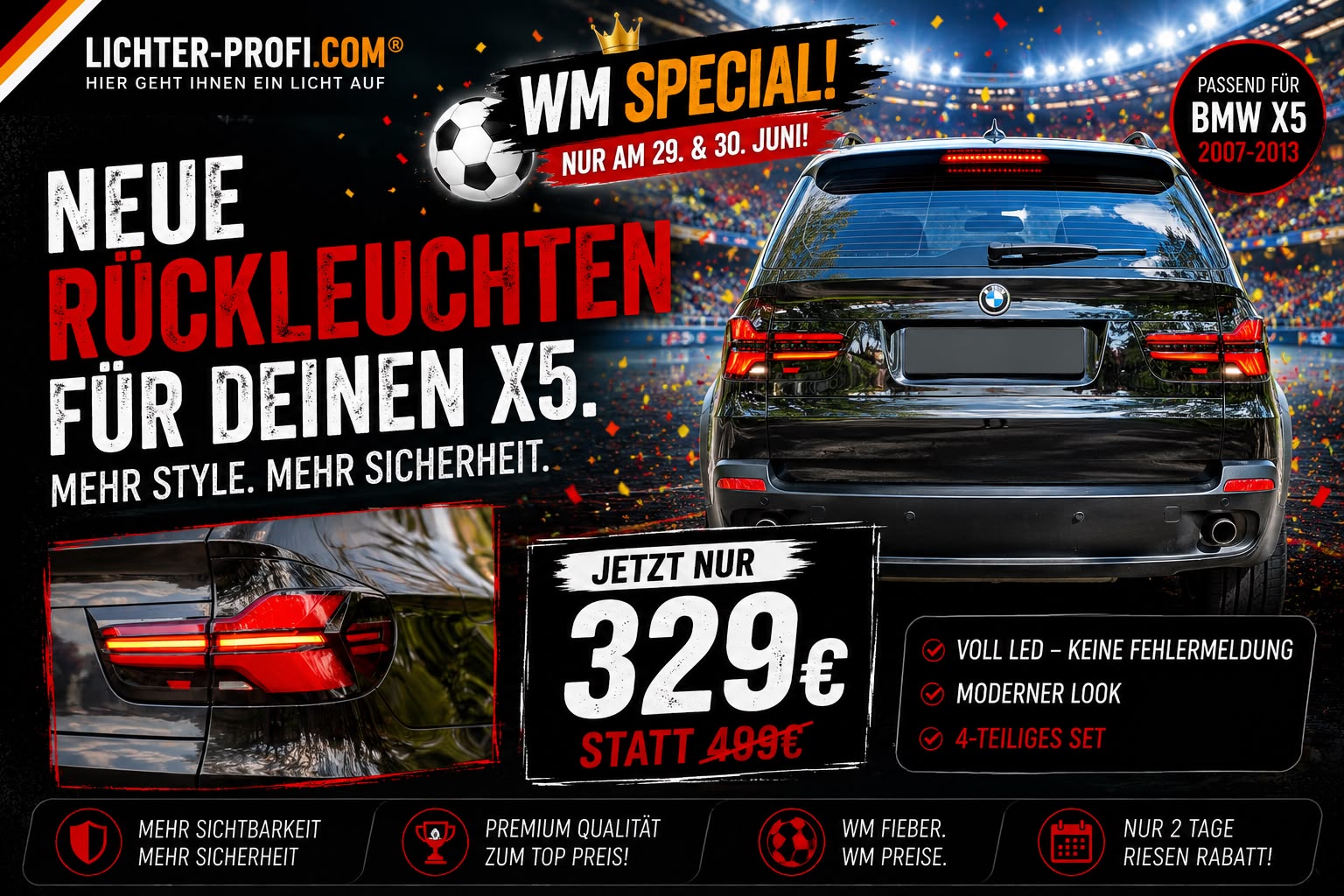 Tagesknaller BMW X5 Rückleuchten