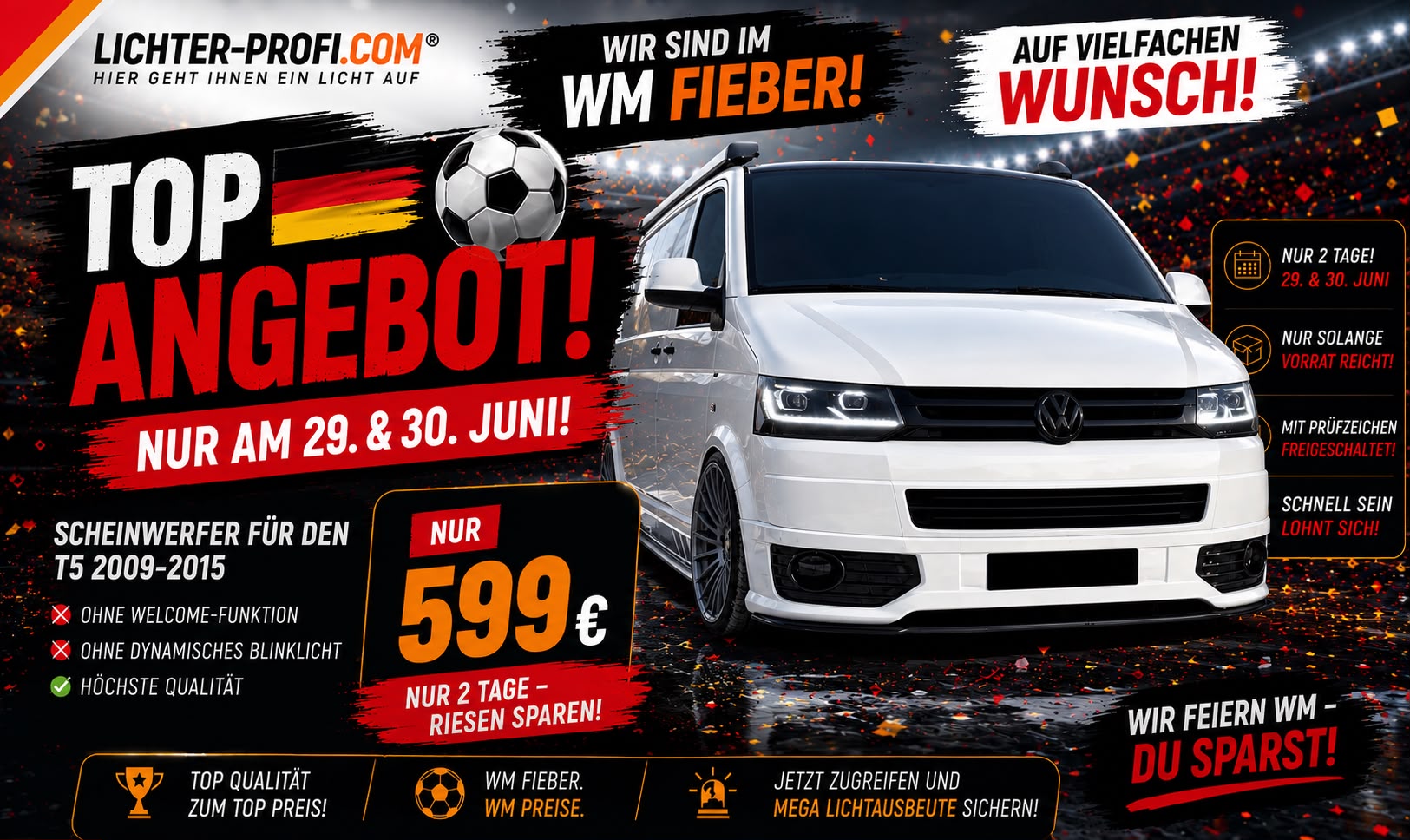 Tagesknaller VW T5 Scheinwerfer