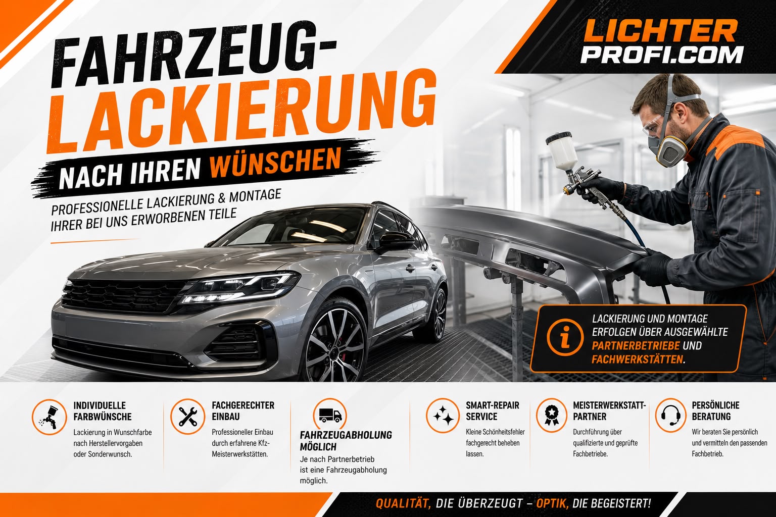 Lackierung & Einbau Ihrer Teile – bequem über unsere Partnerbetriebe