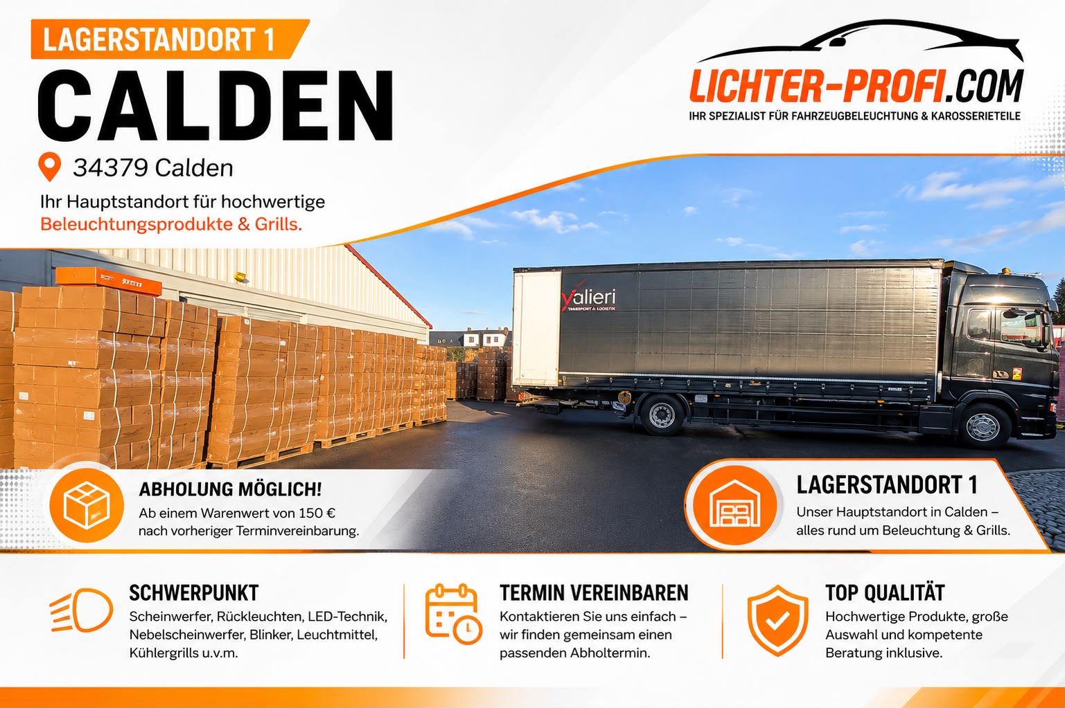Unser Lager Lichter-Profi.com in Calden