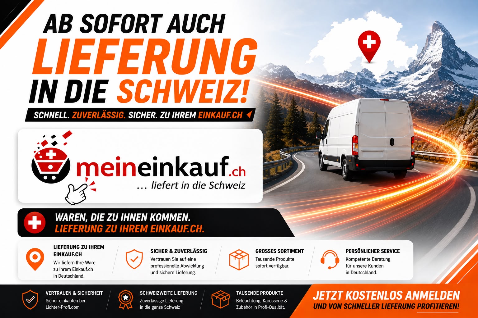 Lieferung in die Schweiz