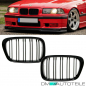 Preview: SATZ 2x Kühlergrill Doppelsteg Schwarz Hochglanz passend für BMW 3er E36 Bj. 91-96 M M3
