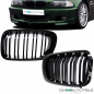 Preview: 2x Kühlergrill Schwarz Glanz Doppelsteg SET passt für BMW 3er E46 Coupe Cabrio 99-03 SPORT