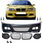 Preview: Sport Stoßstange Vorne passt für BMW E46 Vorfacelift + NSW + Kühlergrill nicht M3