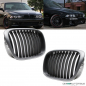Preview: 2x Grill Kühlergrill Schwarz Seidenmatt passend für BMW 5er E39 + M M5 95-03