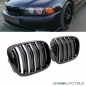 Preview: 2x Grill Kühlergrill Schwarz Hochglanz Doppelsteg passend für BMW 5er E39 + M M5