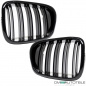 Preview: 2x Grill Kühlergrill Schwarz Hochglanz Doppelsteg passend für BMW 5er E39 + M M5