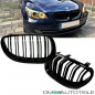 Preview: SET Kühlergrill Schwarz Hochglanz Doppelsteg passend für BMW 5er E60 E61 + M M5