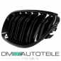 Preview: SET Kühlergrill Schwarz Hochglanz Doppelsteg passend für BMW 5er E60 E61 + M M5