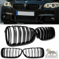 Preview: SET Kühlergrill Grill Schwarz Glanz Doppelsteg +Emblemhalter passend für BMW 5er F10 F11 auch M M5