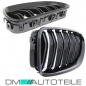 Preview: SET Kühlergrill Grill Schwarz Glanz Doppelsteg +Emblemhalter passend für BMW 5er F10 F11 auch M M5