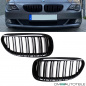 Preview: SET Doppelsteg Kühlergrill Schwarz GLANZ Performance passt für BMW E63 E64 02-10