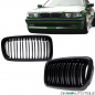 Preview: SET Doppelsteg Kühlergrill Schwarz GLANZ Performance passt für BMW 7er E38 94-02
