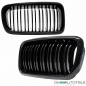 Preview: SET Doppelsteg Kühlergrill Schwarz GLANZ Performance passt für BMW 7er E38 94-02