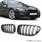 Preview: 2x Kühlergrill Schwarz Matt Doppelsteg passend für BMW 6er F12 F13 + M M6