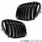 Preview: Doppelsteg Kühlergrill Schwarz GLANZ Performance passt für BMW 7er F01 F02 08-15