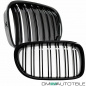 Preview: Doppelsteg Kühlergrill Schwarz GLANZ Performance passt für BMW 7er F01 F02 08-15