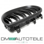 Preview: SET Doppelsteg Kühlergrill Schwarz MATT Grill passend für BMW 5er E60 E61 + LCI