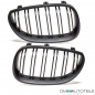 Preview: SET Doppelsteg Kühlergrill Schwarz MATT Grill passend für BMW 5er E60 E61 + LCI