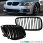 Preview: Set Doppelsteg Kühlergrill Schwarz GLANZ Performance passt für BMW E92 E93 LCI