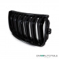 Preview: 2x Doppelsteg Kühlergrill Schwarz Glänzend passend für BMW 3er E90 E91 bj. 05-08 + M M3