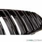 Preview: 2x Kühlergrill Schwarz Hochglanz Doppelsteg passend für BMW 3er E90 E91 auch LCI 08-11 FACELIFT