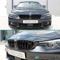 Preview: 2x Kühlergrill Schwarz Glanz Doppelsteg +Emblemhalter passend für BMW 4er F32 F33 F36 auch M4 + M alle Modelle