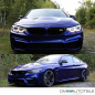 Preview: 2x Kühlergrill Schwarz Glanz Doppelsteg +Emblemhalter passend für BMW 4er F32 F33 F36 auch M4 + M alle Modelle