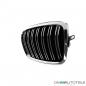 Preview: SATZ Kühlergrill Schwarz Glanz Doppelsteg passend für BMW X5 E70 06-13 + BMW X6 E71 E72 08-15