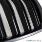 Preview: Satz Kühlergrill SET Schwarz Hochglanz Doppelsteg passend für BMW X3 E83 LCI 06-11