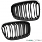 Preview: Set Doppelsteg Kühlergrill Schwarz Matt passend für BMW F20 F21 vor Facelift bj 11-15