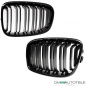 Preview: SET Doppelsteg Kühlergrill Grill Schwarz Glanz passt für BMW 1er F20 F21 bj 2010-2015