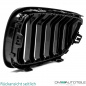 Preview: 2x Doppelsteg Kühlergrill Grill Schwarz Glänzend passend für BMW 2er F22 F23 + M-Paket 14