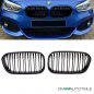 Preview: Kühlergrill Doppelsteg Schwarz Hochglanz passend für BMW 1er F20 F21 LCI ab 2015