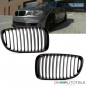 Preview: Set Kühlergrill Schwarz Matt SATZ passend für BMW 1er E87 E82 E88 Facelift Bj 07-11