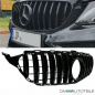 Preview: Kühlergrill Grill Schwarz Glanz passend für Mercedes C Klasse W205 S205 14-18 auf Sport-Panamericana GT