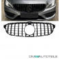 Preview: Kühlergrill Grill Schwarz Glanz passend für Mercedes C Klasse W205 S205 14-18 auf Sport-Panamericana GT