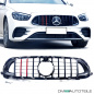 Preview: Kühlergrill Schwarz Carbon Glanz passend für Mercedes E Klasse W213 S213 Facelift Mopf ab 2020 auf Evo Sport Panamericana GT