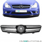 Preview: Kühlergrill Gitter Schwarz hochglanz + Chrom passend für CLS C219 W219 AMG 04-08
