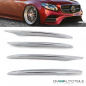 Preview: 4tlg Spoiler Set Finnen Chrom passt für Mercedes E Klasse W213 S213 AMG Stoßstange ab 2016