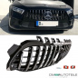 Preview: Kühlergrill Schwarz Chrom passt für Mercedes A-Klasse W177 Bj ab 2018 ohne Kamera Loch auf Sport-Panamericana GT