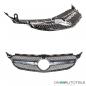 Preview: Wabendesign Kühlergrill Schwarz Silber passt für Mercedes W205 C-Klasse nicht C63 AMG +Kamera Bj 14-18