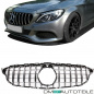 Preview: Kühlergrill Schwarz Chrom passt für Mercedes C-Klasse W205 14-18 + 360° Kamera auf Sport-Panamerica GT