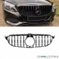 Preview: Kühlergrill Grill Schwarz Glanz mit Kamera passt für Mercedes C-Klasse W205 S205 2014-2018 auf Sport-Panamericana GT