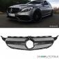 Preview: Facelift Kühlergrill Schwarz passt für Mercedes C-Klasse W205 S205 auch AMG Mopf ab 2018 +Kamera