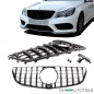 Preview: Kühlergrill Schwarz Glanz passend für Mercedes E C207 A207 Mopf 13-17 auf Sport-Panamericana GT