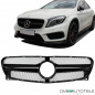 Preview: Kühlergrill Schwarz Glanz passt für Mercedes GLA X156 auch AMG Bj 13-16