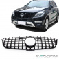 Preview: Kühlergrill Schwarz glanz passt für Mercedes ML-Klasse W166 ab 11-15 auf Sport-Panamericana GT