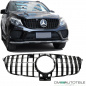 Preview: Kühlergrill Schwarz passt für Mercedes W166 GLE ab 2015-2018 auf Sport-Panamericana GT